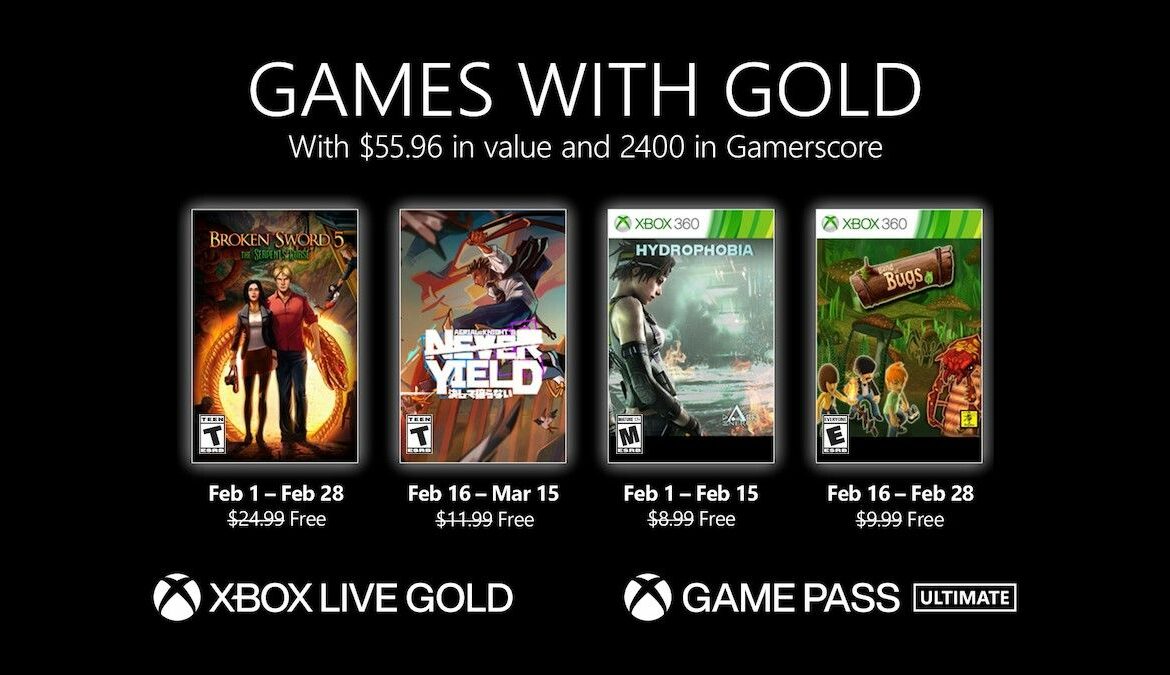 Microsoft anuncia los juegos de Games with Gold de febrero