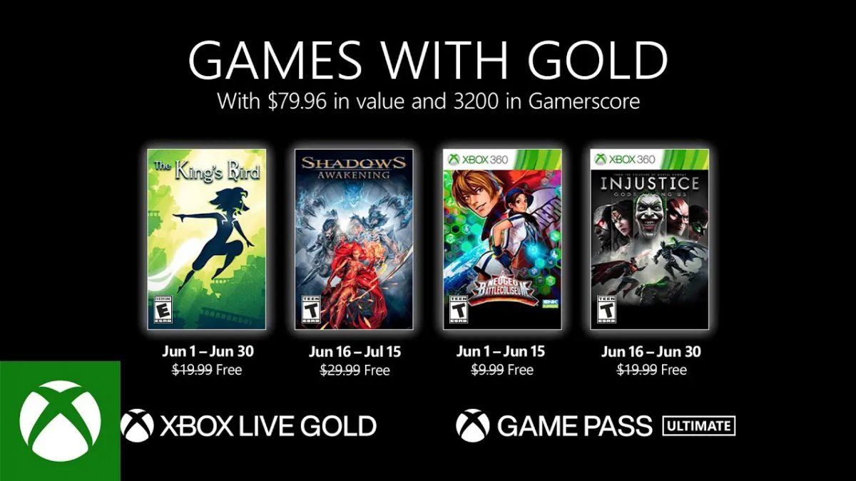 Microsoft anuncia los juegos de Games with Gold de junio