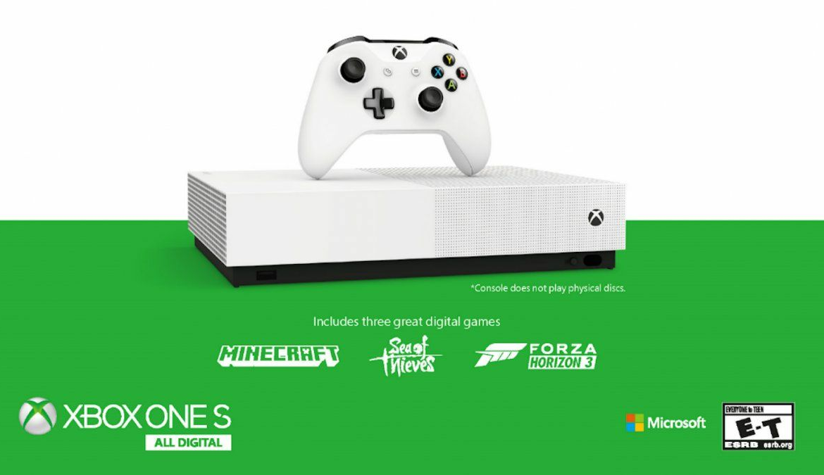 Microsoft confirma Xbox One S All Digital a 250 dólares